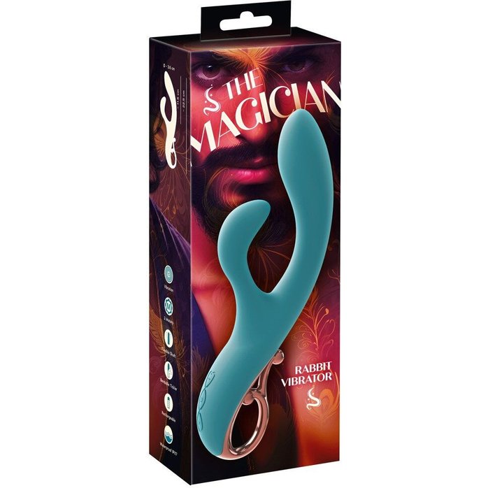 Бирюзовый вибратор-кролик The Magician Rabbit Vibrator - 22,5 см - You2Toys. Фотография 2.