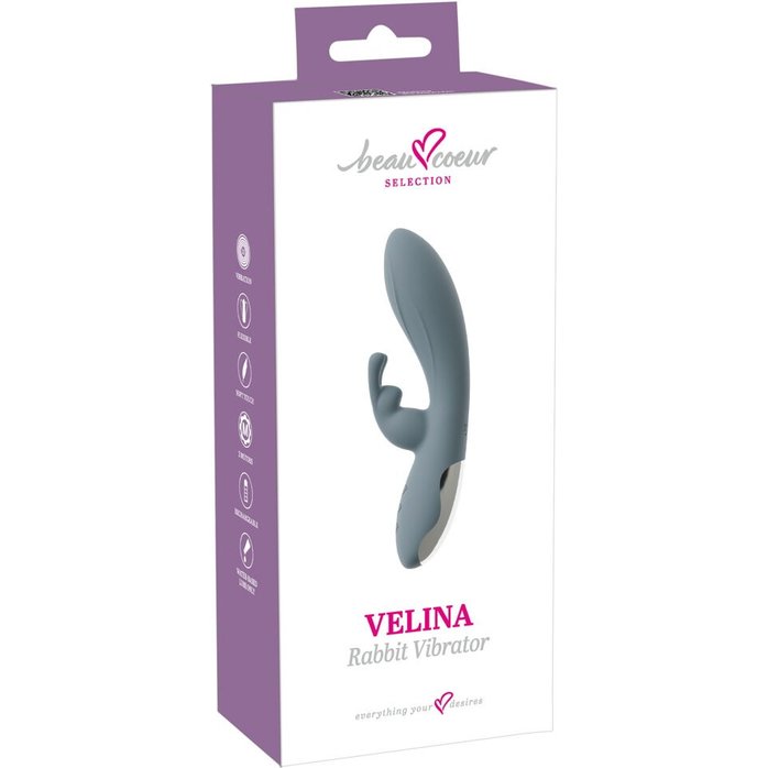 Силиконовый вибратор-кролик VELINA Rabbit Vibrator - 20 см - Beau coeur. Фотография 2.