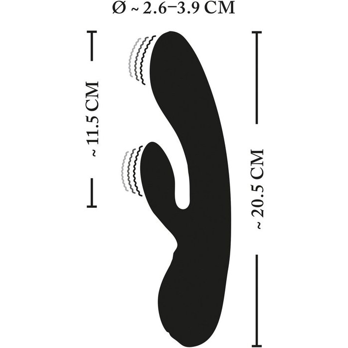 Черный вибратор-кролик с электростимуляцией E-Stim Rabbit Vibrator - 20,5 см - XOUXOU. Фотография 8.
