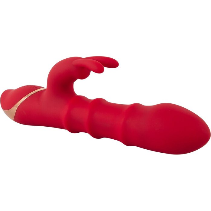 Красный вибратор-кролик с 3 подвижными кольцами Rabbit Vibrator with 3 Moving Rings - 23,7 см - You2Toys. Фотография 6.