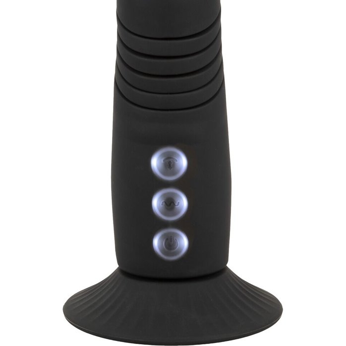 Черный вибратор с поступательными движениями G and P-Spot Thrusting Vibrator - 23 см - Couples Choice. Фотография 8.