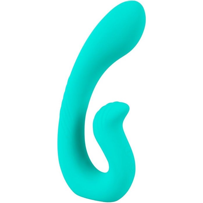 Бирюзовый вибратор NAIRA Dual Heads Vibrator - 17,5 см - Beau coeur. Фотография 3.