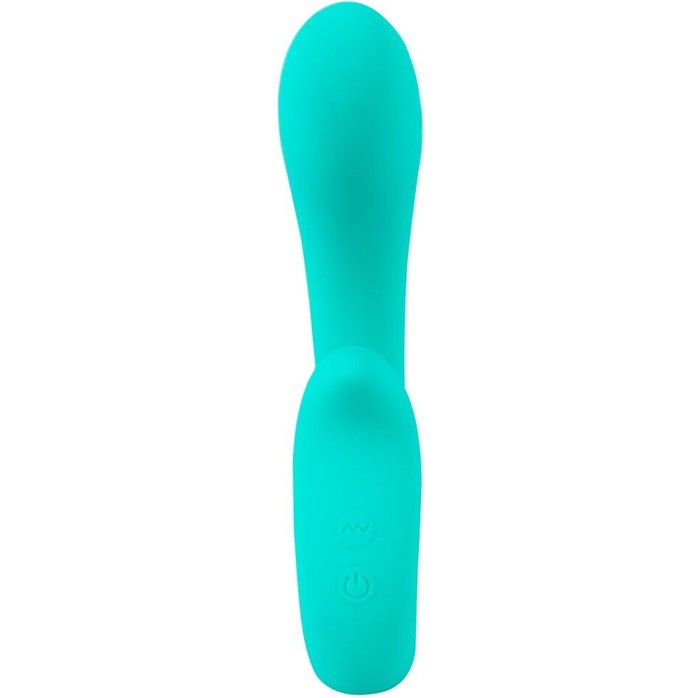 Бирюзовый вибратор NAIRA Dual Heads Vibrator - 17,5 см - Beau coeur. Фотография 4.
