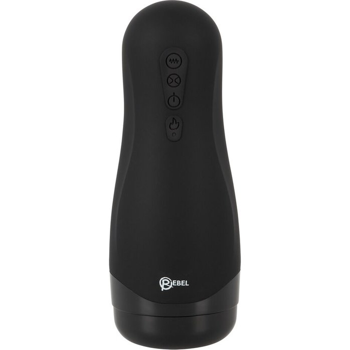 Черный вибромастурбатор с подогревом Masturbator with 3 Functions - Rebel