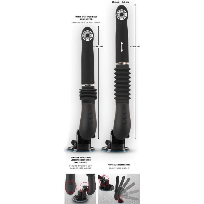 Черная секс-машина с пультом ДУ RC Fucking Machine 2.0 - You2Toys. Фотография 7.