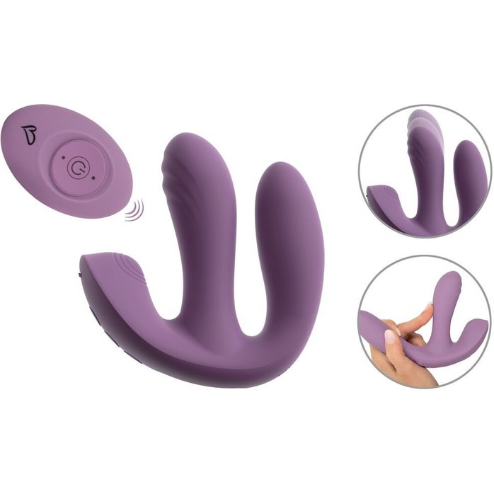 Фиолетовый тройной вибратор MIREVA RC Triple Hands-Free Vibrator - Beau coeur. Фотография 3.