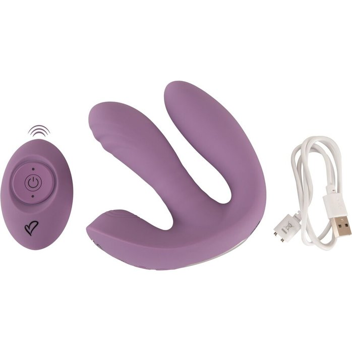 Фиолетовый тройной вибратор MIREVA RC Triple Hands-Free Vibrator - Beau coeur. Фотография 10.