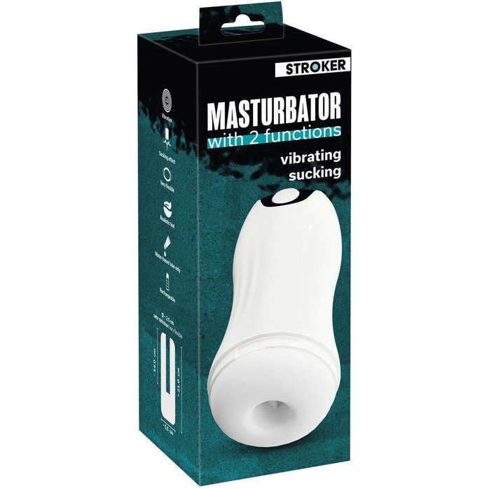 Белый мастурбатор Masturbator with 2 functions - Stroker. Фотография 2.