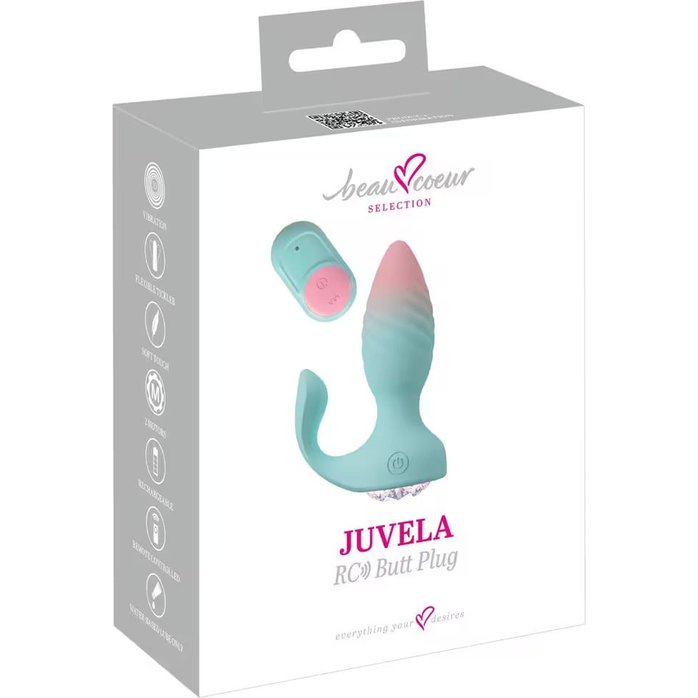 Анальная пробка JUVELA RC Butt Plug с пультом ДУ - 11,5 см - Beau coeur. Фотография 2.