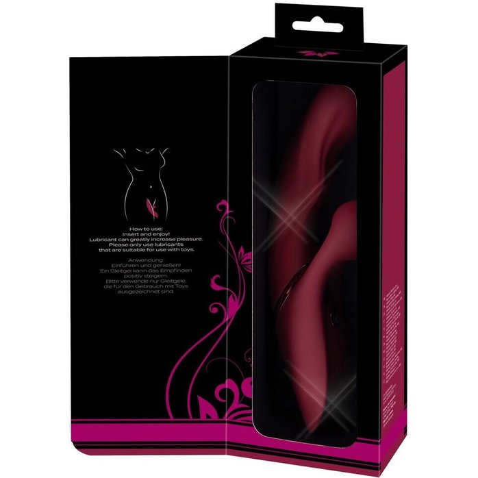 Малиновый вибратор-кролик с функцией постукивания 2 Function Rabbit Vibrator - 22,3 см - JAVIDA. Фотография 3.