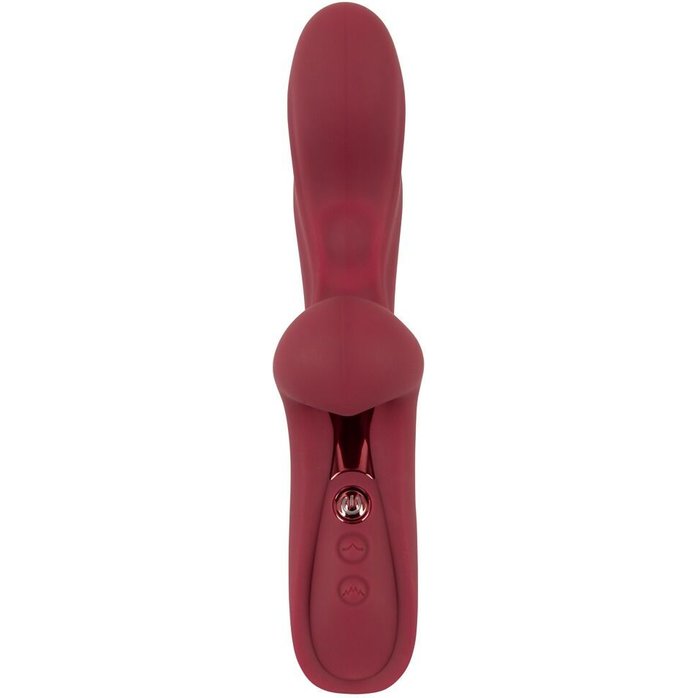 Малиновый вибратор-кролик с функцией постукивания 2 Function Rabbit Vibrator - 22,3 см - JAVIDA. Фотография 6.