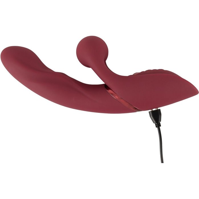 Малиновый вибратор-кролик с функцией постукивания 2 Function Rabbit Vibrator - 22,3 см - JAVIDA. Фотография 7.