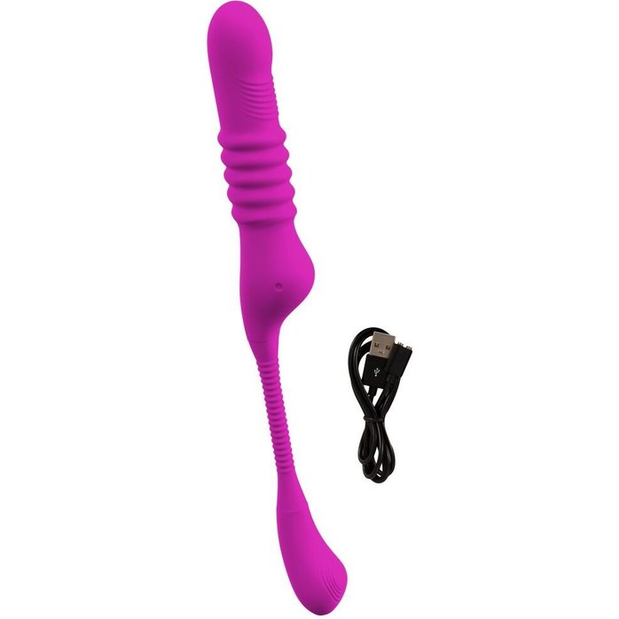Лиловый вибратор 3 Function Vibrator с функцией фрикций и постукиванием - JAVIDA. Фотография 11.