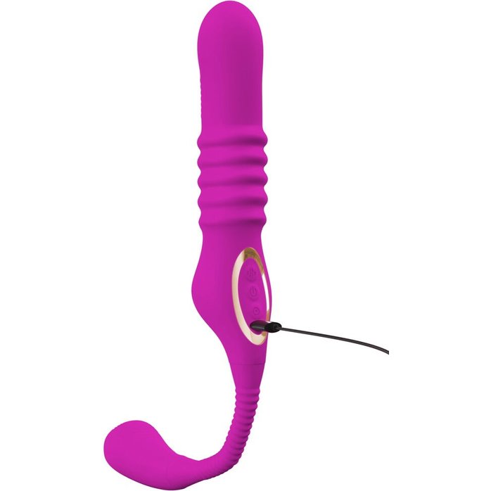 Лиловый вибратор 3 Function Vibrator с функцией фрикций и постукиванием - JAVIDA. Фотография 10.