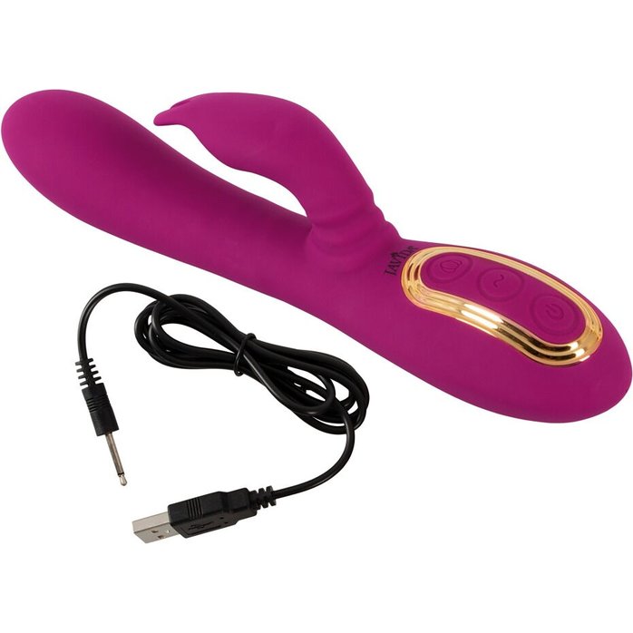 Фиолетовый вибратор 3 Function Vibrator с вращением бусин - 23 см - JAVIDA. Фотография 9.