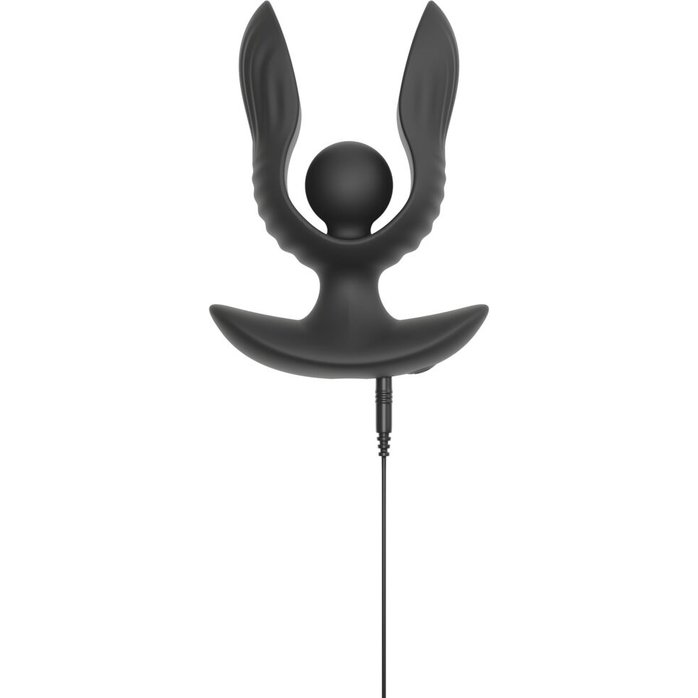 Черная расширяющаяся анальная пробка с вибрацией RC Inflatable Expander Plug with Vibration - Anos. Фотография 11.