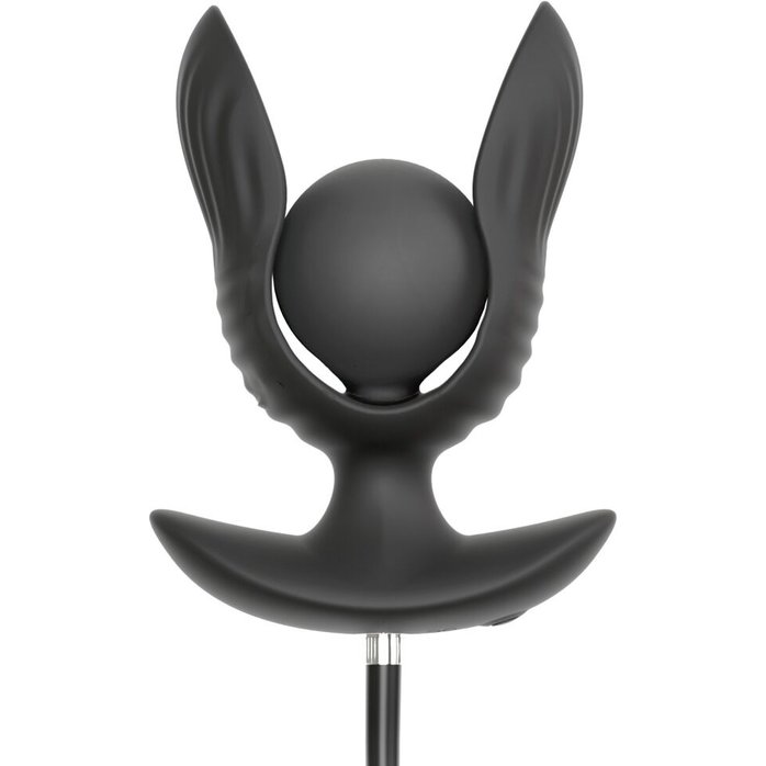 Черная расширяющаяся анальная пробка с вибрацией RC Inflatable Expander Plug with Vibration - Anos. Фотография 6.