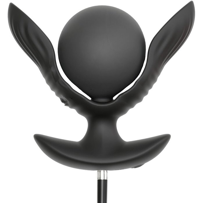 Черная расширяющаяся анальная пробка с вибрацией RC Inflatable Expander Plug with Vibration - Anos. Фотография 7.