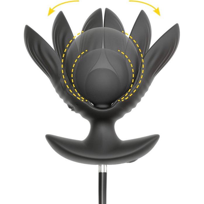 Черная расширяющаяся анальная пробка с вибрацией RC Inflatable Expander Plug with Vibration - Anos. Фотография 8.