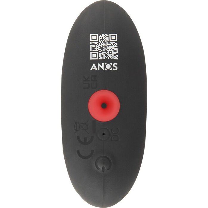 Черная расширяющаяся анальная пробка с вибрацией RC Inflatable Expander Plug with Vibration - Anos. Фотография 9.