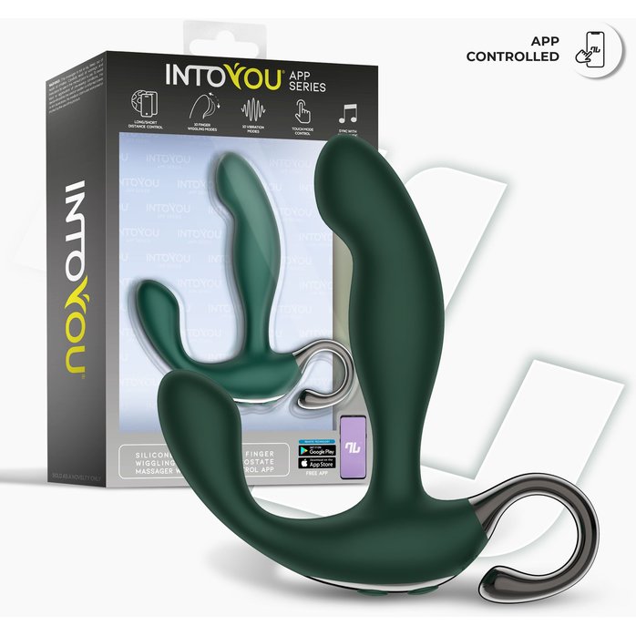 Зеленый вибромассажёр простаты Greeny - 12,8 см