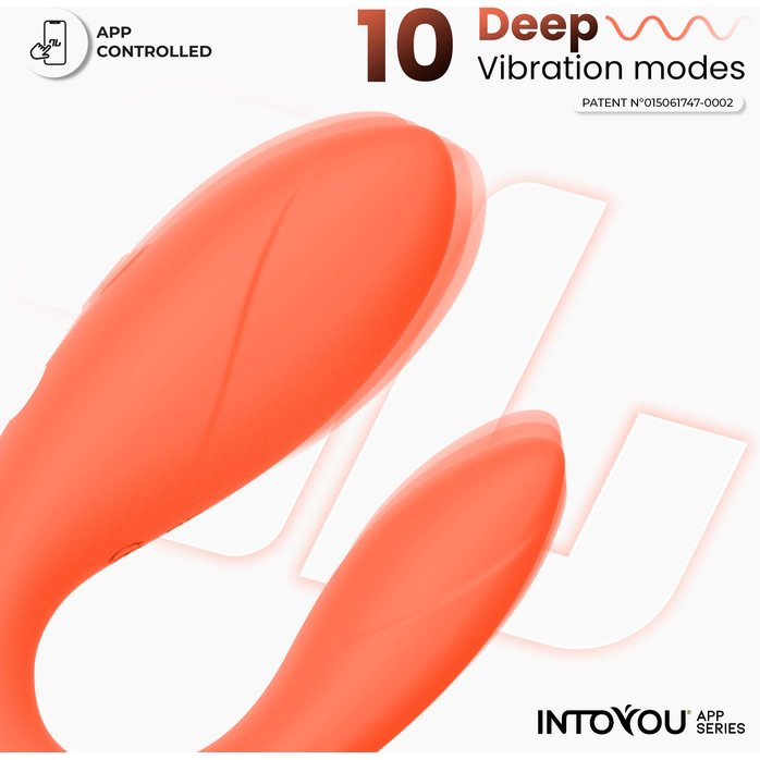 Коралловый интерактивный вибромассажёр для пар Couple Toy Salmon. Фотография 3.