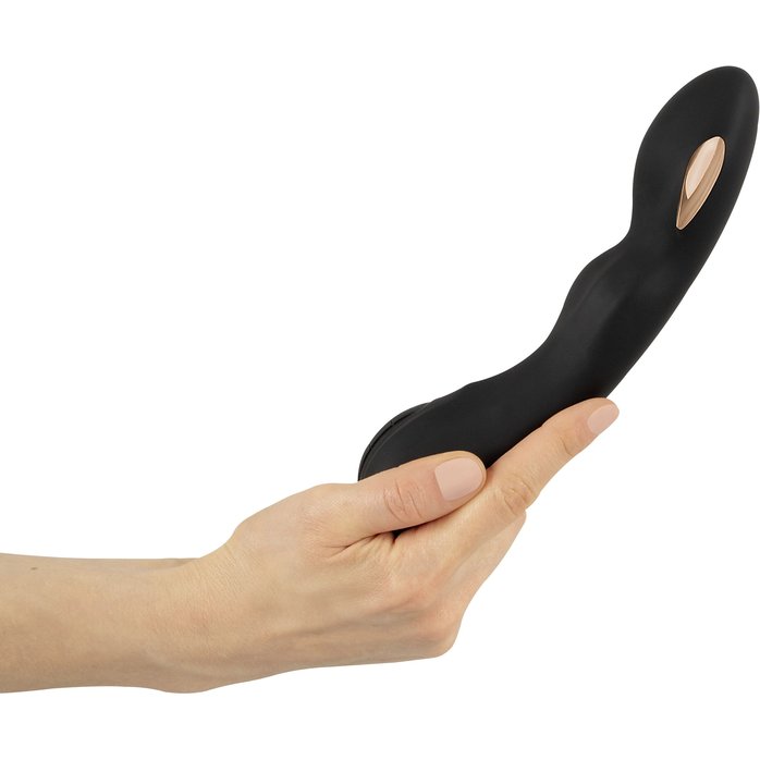 Черный вибратор-электростимулятор для точки G - 20,2 см - XOUXOU. Фотография 9.