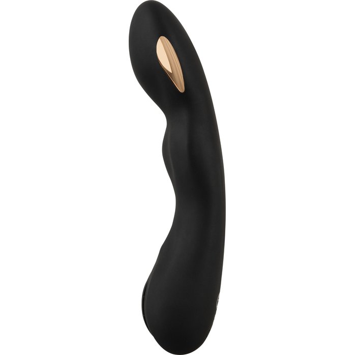 Черный вибратор-электростимулятор для точки G - 20,2 см - XOUXOU