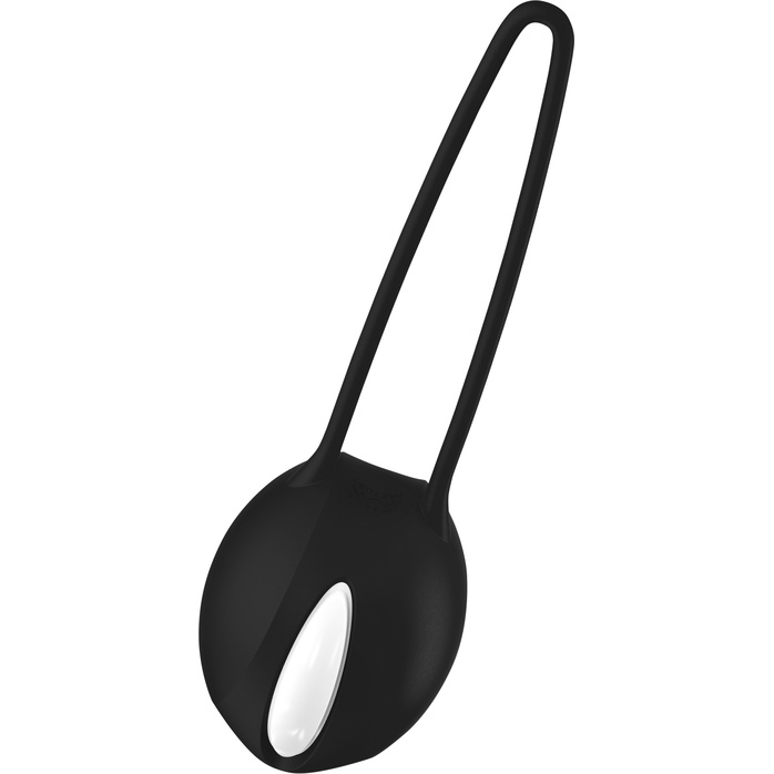 Черный вагинальный шарик Smartballs Uno с петлей