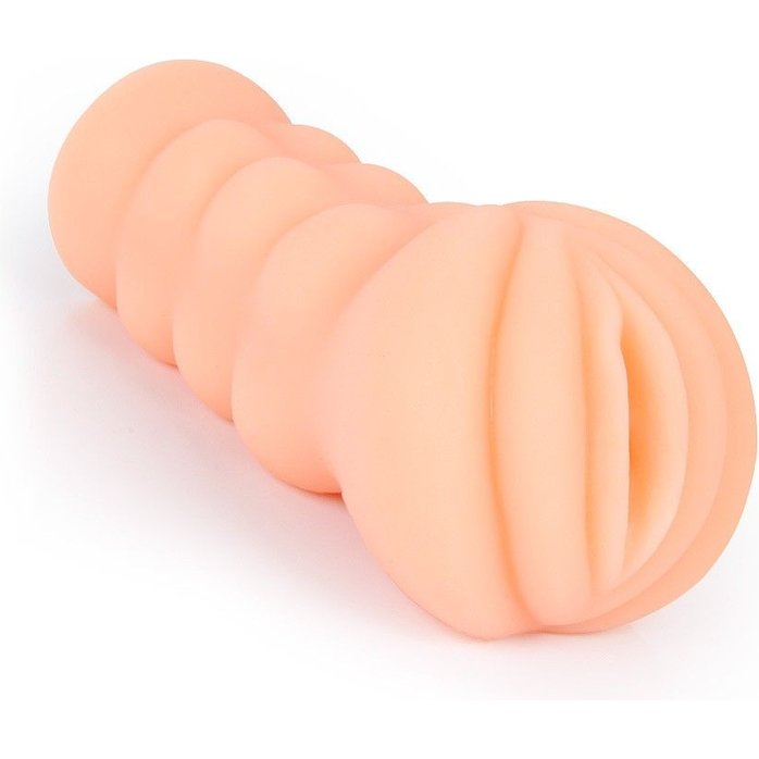 Телесный мастурбатор-вагина с эрекционными кольцами в комплекте. Фотография 2.