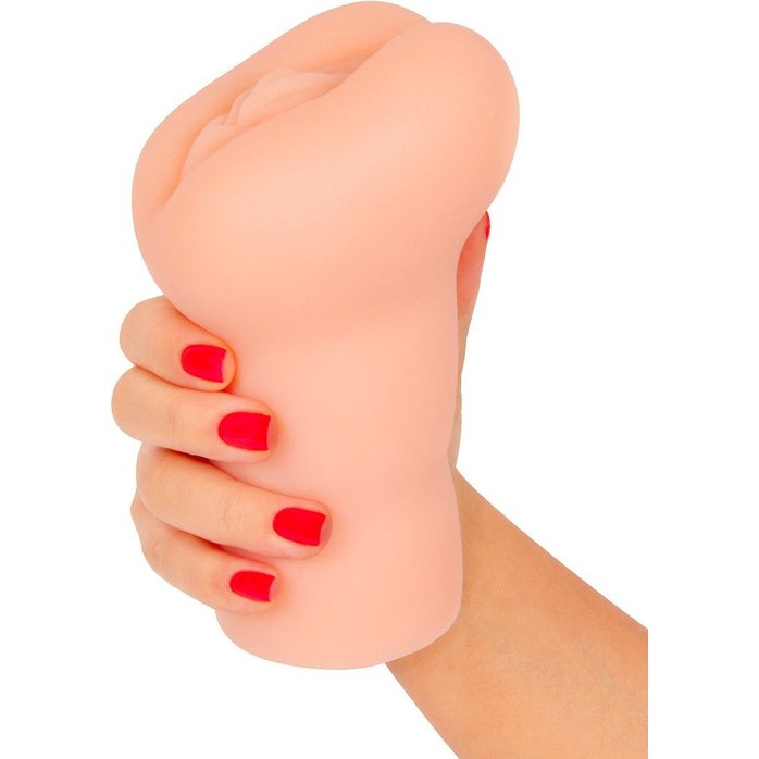 Телесный мастурбатор-вагина с 2 эрекционными кольцами в комплекте. Фотография 7.