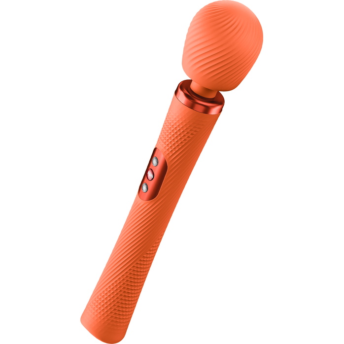 Оранжевый жезловый вибромассажер Vim Vibrating Wand - 31,3 см. Фотография 3.