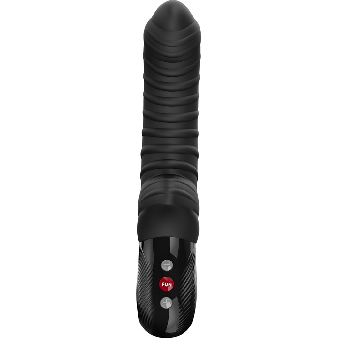 Черный вибратор Tiger с ребрышками - 22,5 см. Фотография 2.