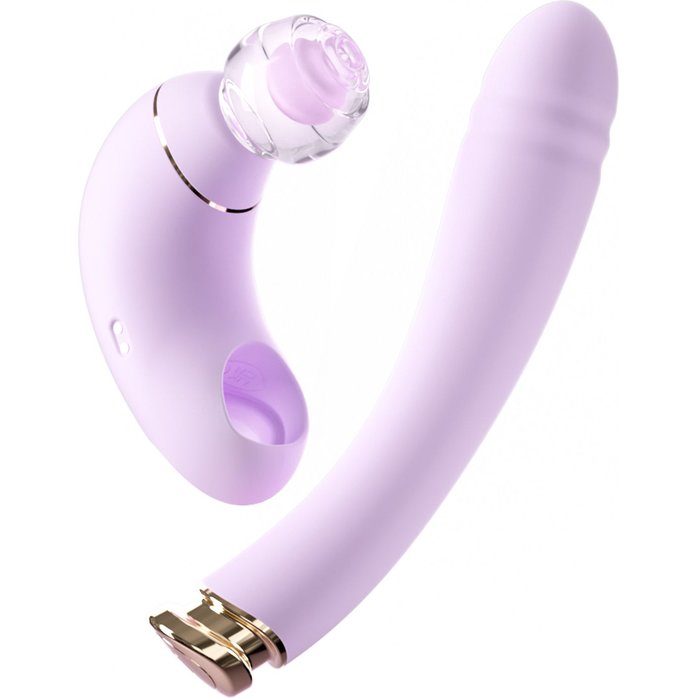 Сиреневый вибратор с возвратно-поступательными движениями и нагревом Minaka. Фотография 3.
