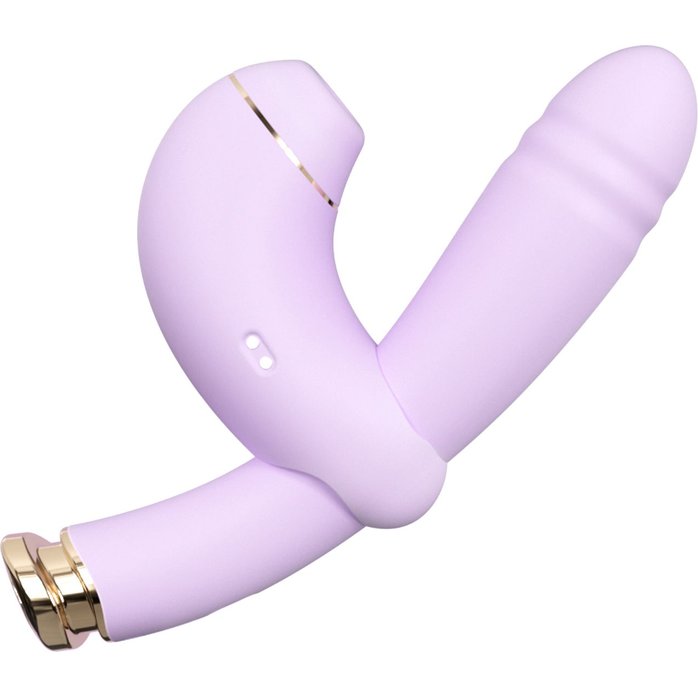 Сиреневый вибратор с возвратно-поступательными движениями и нагревом Minaka. Фотография 4.