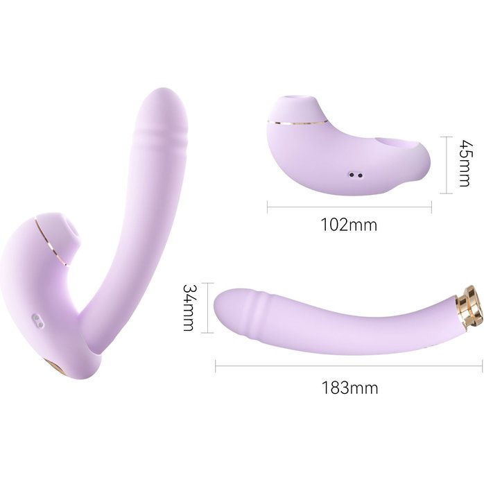 Сиреневый вибратор с возвратно-поступательными движениями и нагревом Minaka. Фотография 5.