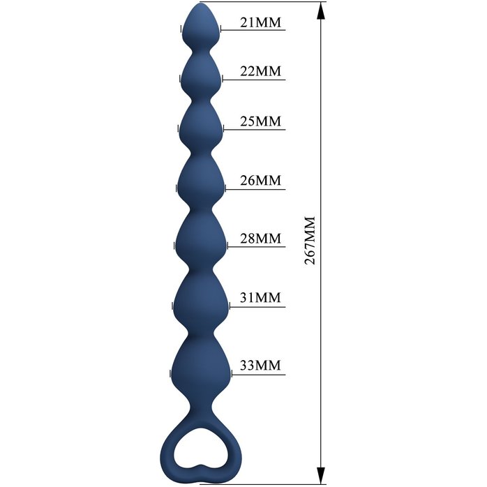 Синяя анальная цепочка - 26,7 см - Mr.Play. Фотография 8.