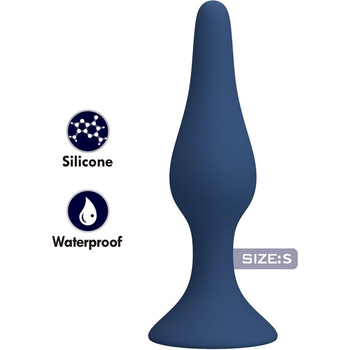 Синяя анальная пробка Slim Anal Plug S - 10,3 см - Mr.Play. Фотография 7.