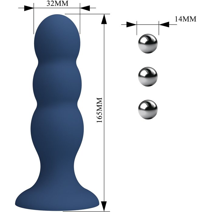 Синяя анальная пробка со смещенным центром тяжести - 16,5 см - Mr.Play. Фотография 5.