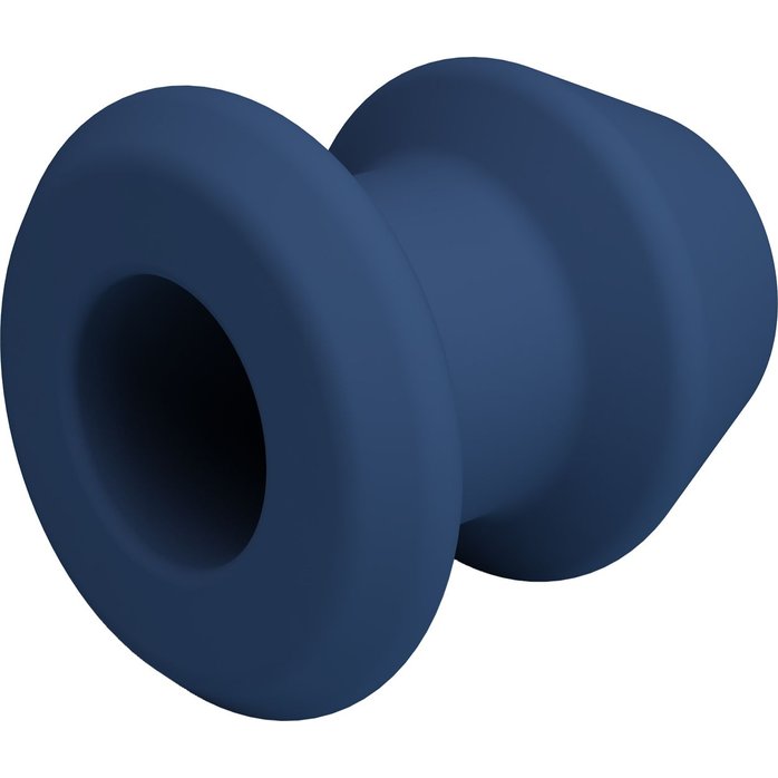 Синяя анальная пробка с открытым каналом - 8,7 см - Mr.Play. Фотография 4.