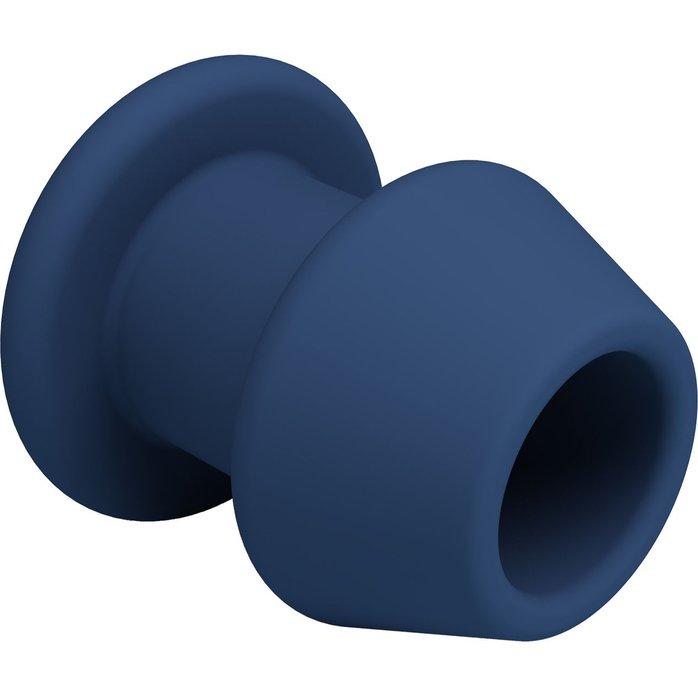 Синяя анальная пробка с открытым каналом - 8,7 см - Mr.Play. Фотография 5.