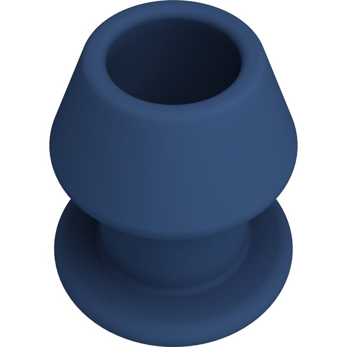 Синяя анальная пробка с открытым каналом - 8,7 см - Mr.Play