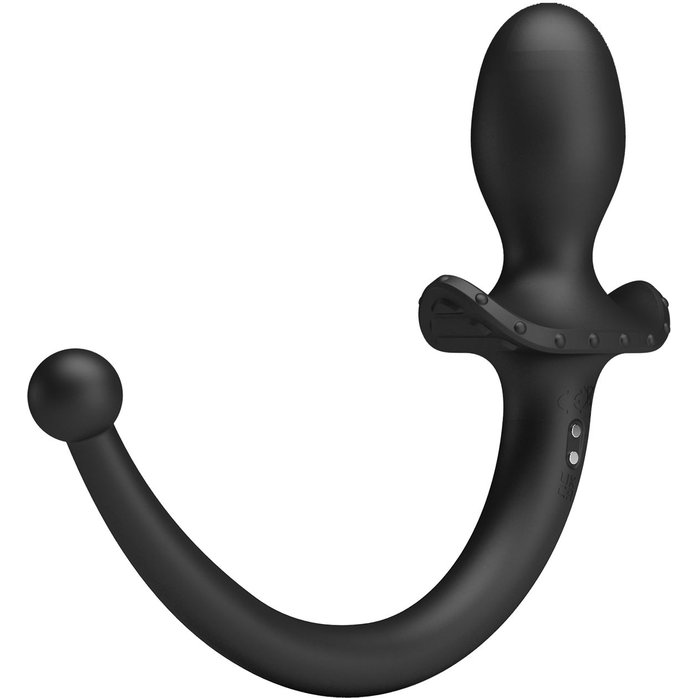 Черная анальная вибропробка с хвостом Anthony - Pretty Love. Фотография 4.