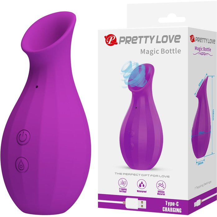 Лиловый клиторальный вакуумный стимулятор Magic Bottle - Pretty Love. Фотография 2.