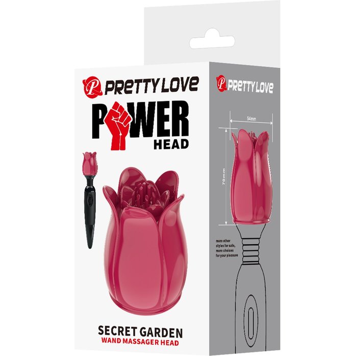 Красная насадка для wand-массажера - Pretty Love. Фотография 3.