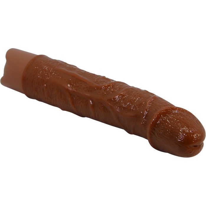 Коричневый реалистичный вибратор Leander - 20,3 см - Pretty Love. Фотография 6.