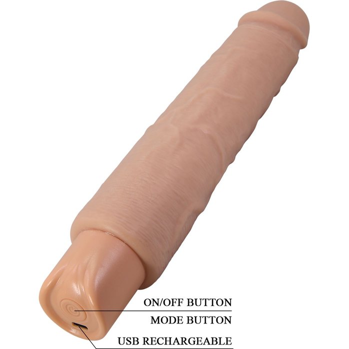 Телесный реалистичный вибратор Soren - 25,2 см - Pretty Love. Фотография 9.