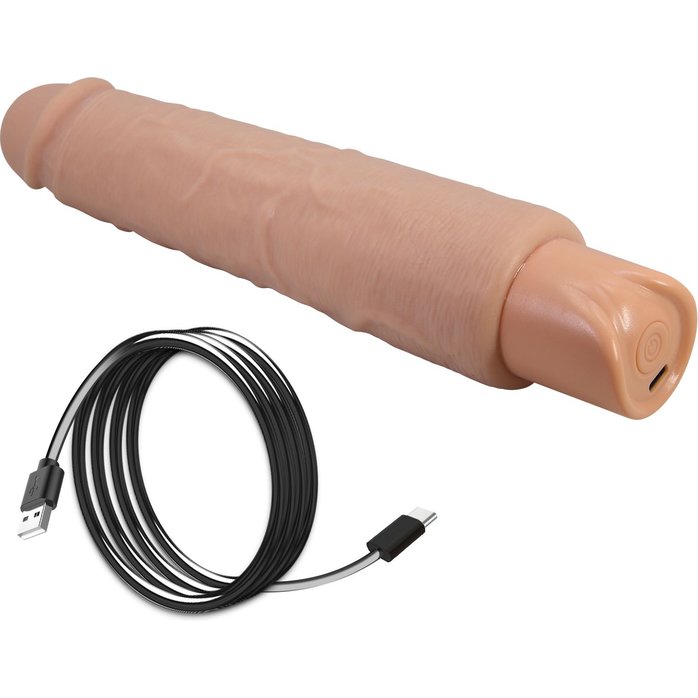 Телесный реалистичный вибратор Soren - 25,2 см - Pretty Love. Фотография 10.