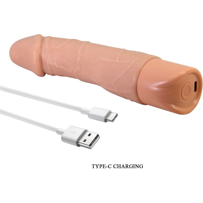 Телесный реалистичный вибратор Jermaine - 19,5 см - Pretty Love. Фотография 9.