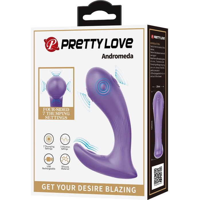 Сиреневый вибратор Andromeda с функцией постукивания - Pretty Love. Фотография 3.